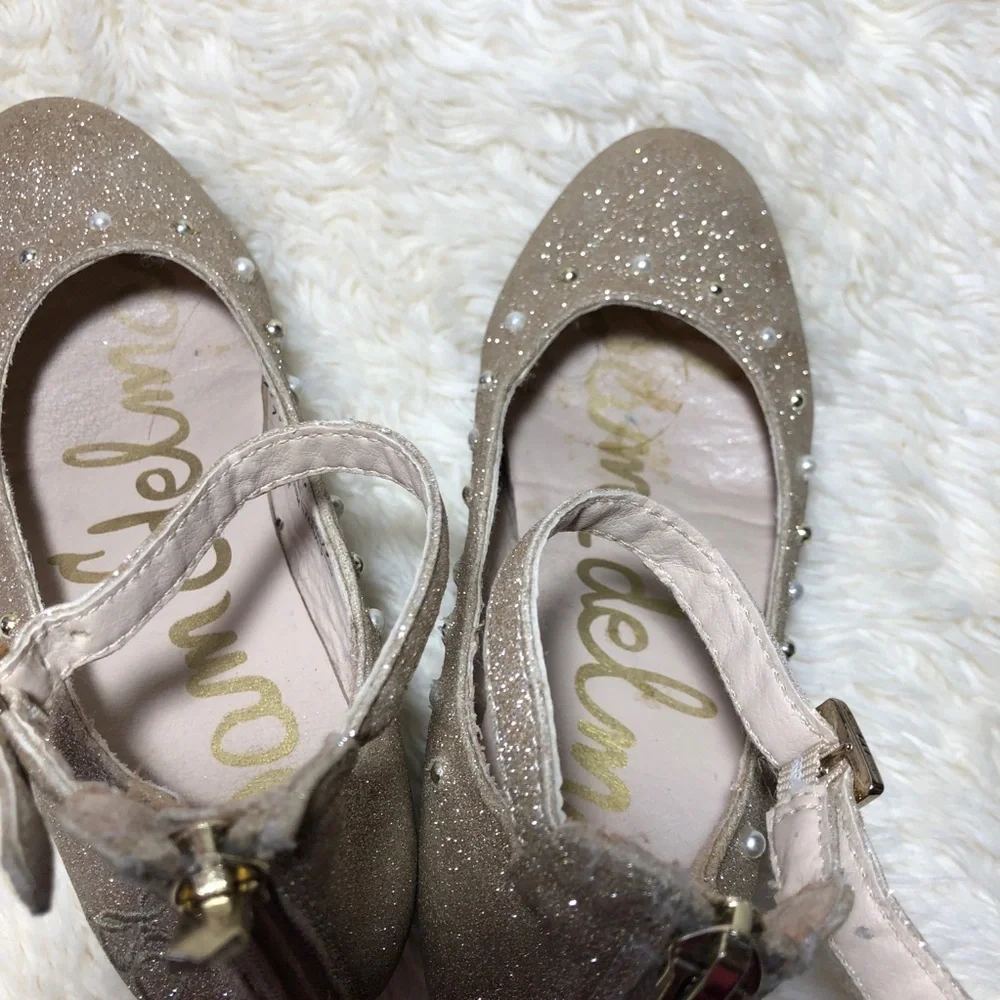 Sam Edelman Glitter Flats with Ankle Strap